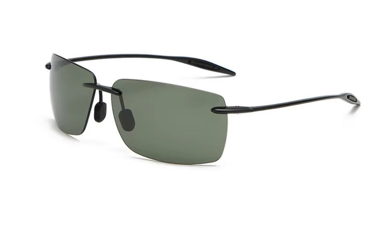 The Matrix Polarized Classic Sports Rimless Sunglasses Men Orange Male Driving Rectangle Ultralight Frame Sun Glasses UV400