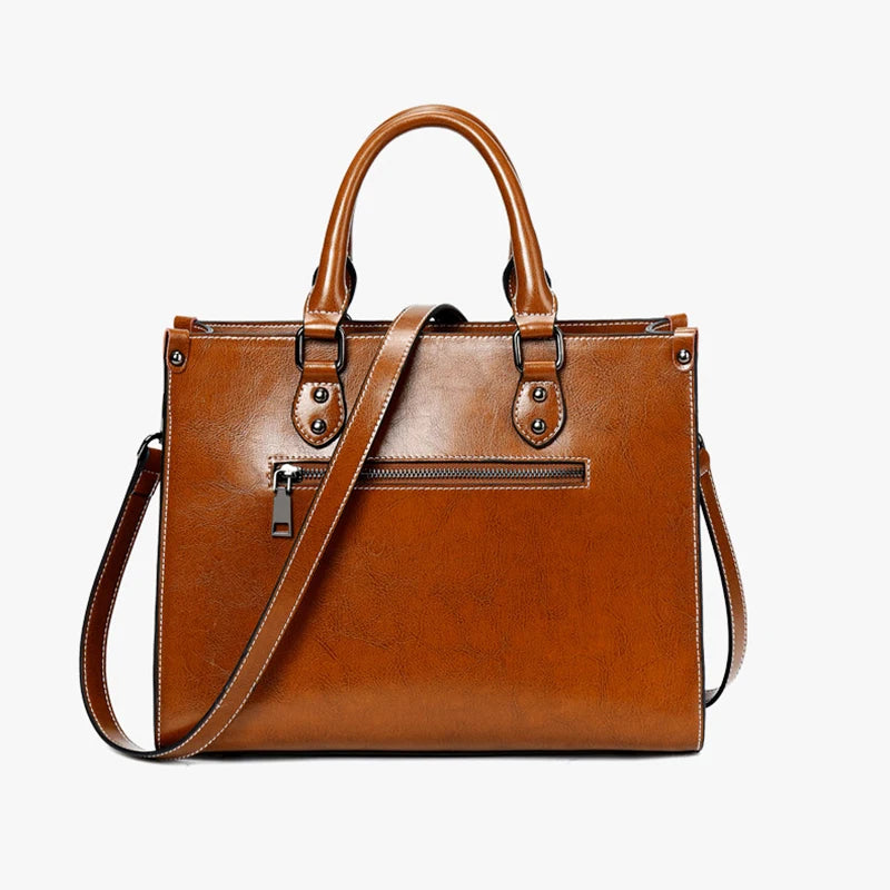 Genuine Leather Women Handbag Shoulder Cross Body Tote Bag Shopping Fashion Office Female Real Cowhide Messenger Top Handle Bags