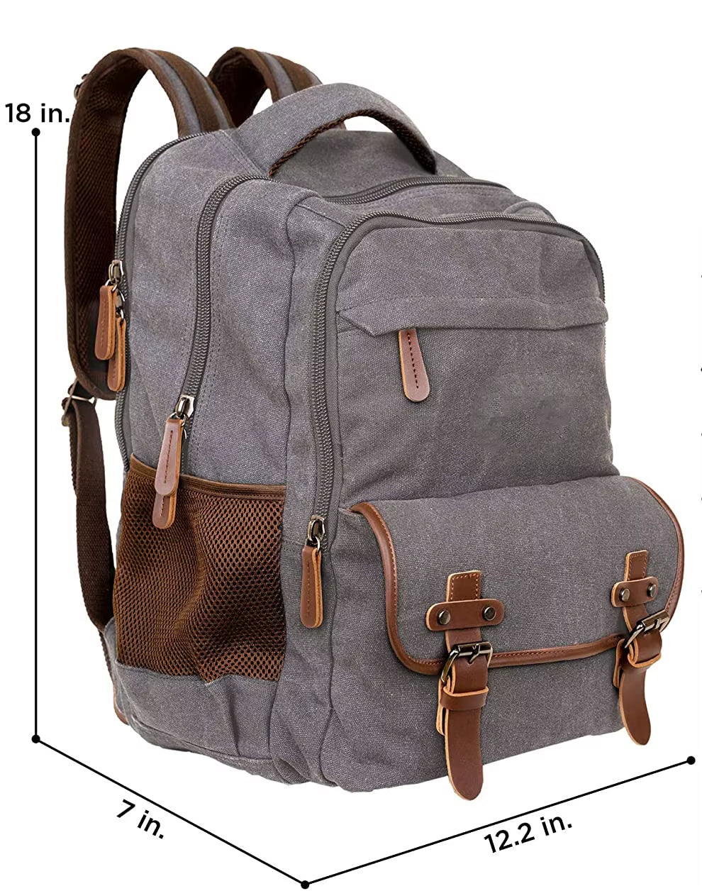 Canvas Laptop Backpack for School Hiking Work Cotton Sleeve Durable Backpack for Men Women