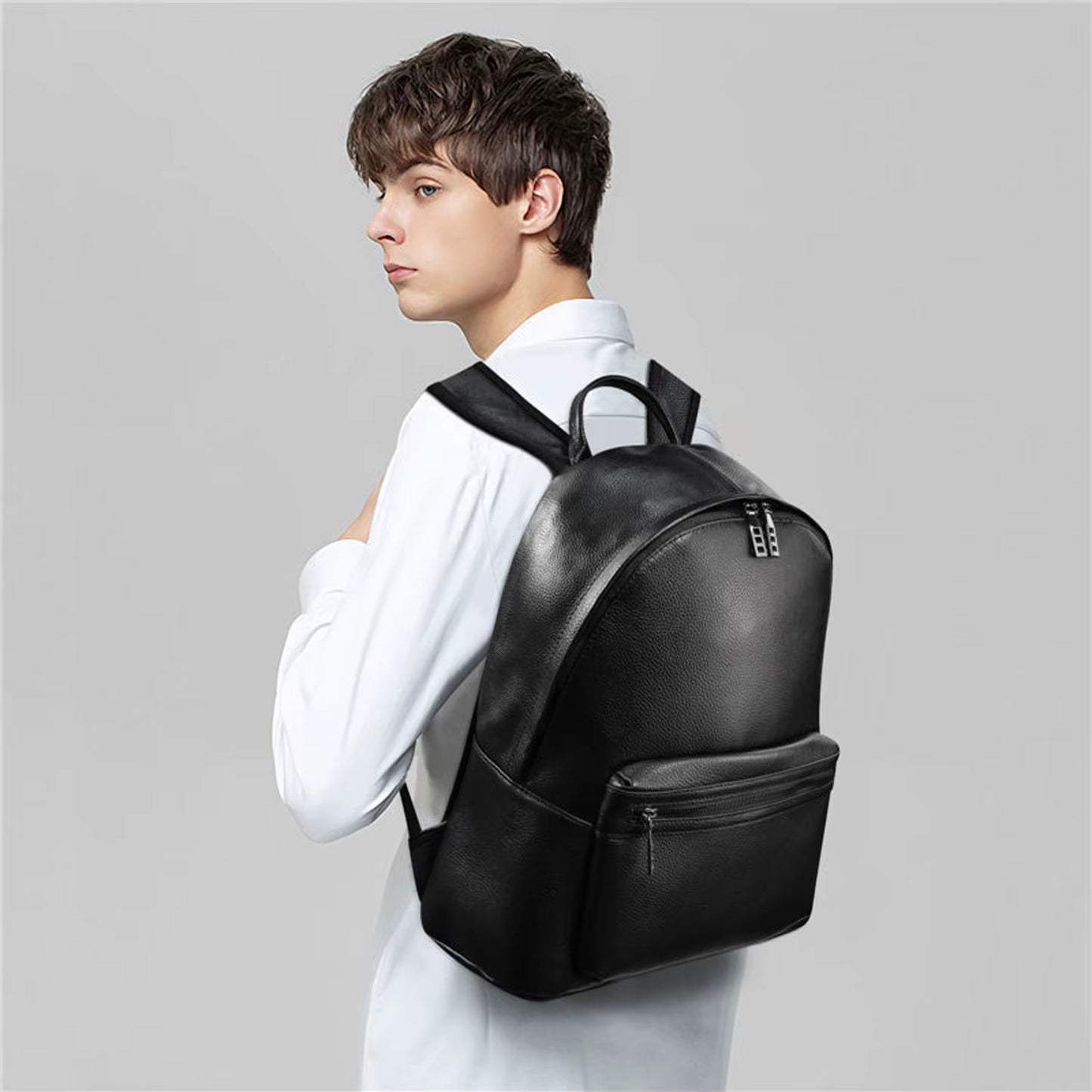 Travel Back Pack Genuine Leather Backpack Men 100% Pure Leather Bag Full Grain Leather.