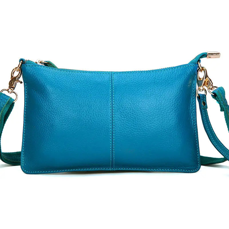 Women Genuine Leather Day Clutches Candy Color Shoulder Bags Women'S Fashion Crossbody Bags Small Clutch Bags