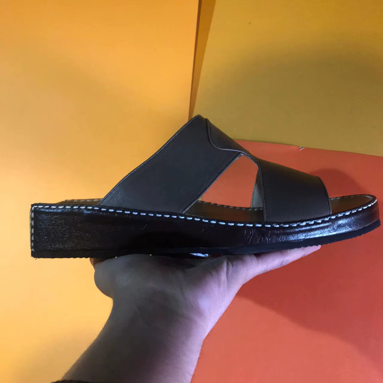 Arabic Sandals for Men Handmade Leather Slippers Saudi Style Summer Arab Shoes