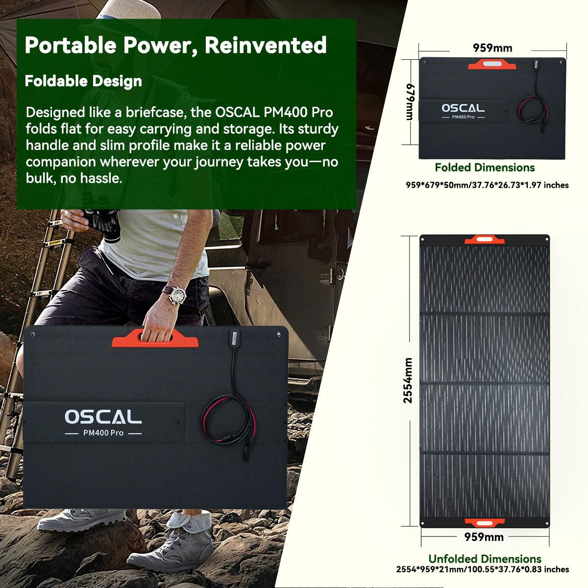 OSCAL PM400 Plus 400W Foldable Solar Panel for PowerMax 6000, 3600 & 2400-4
