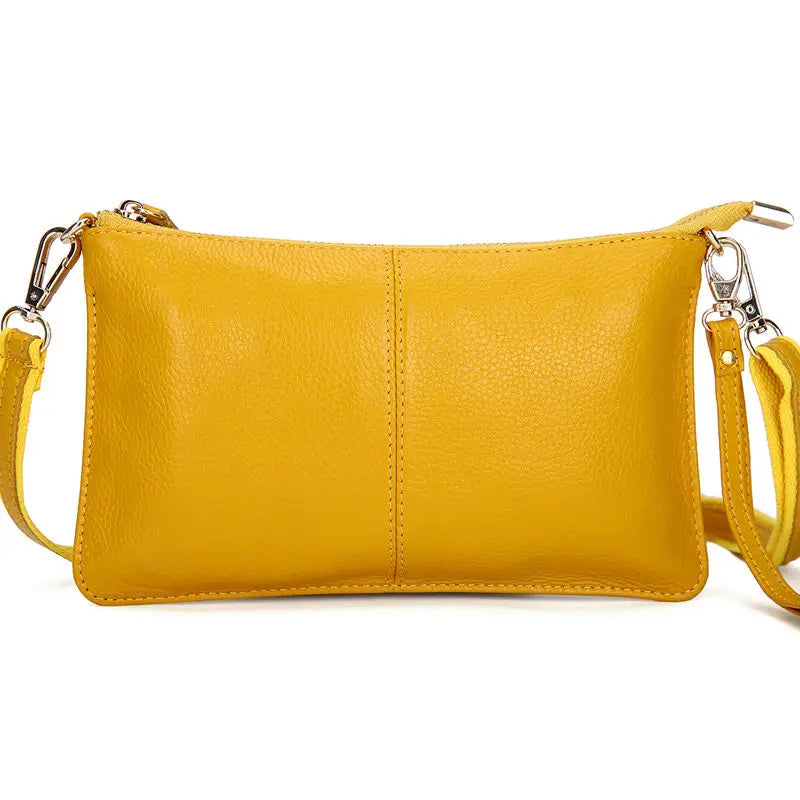 Women Genuine Leather Day Clutches Candy Color Shoulder Bags Women'S Fashion Crossbody Bags Small Clutch Bags