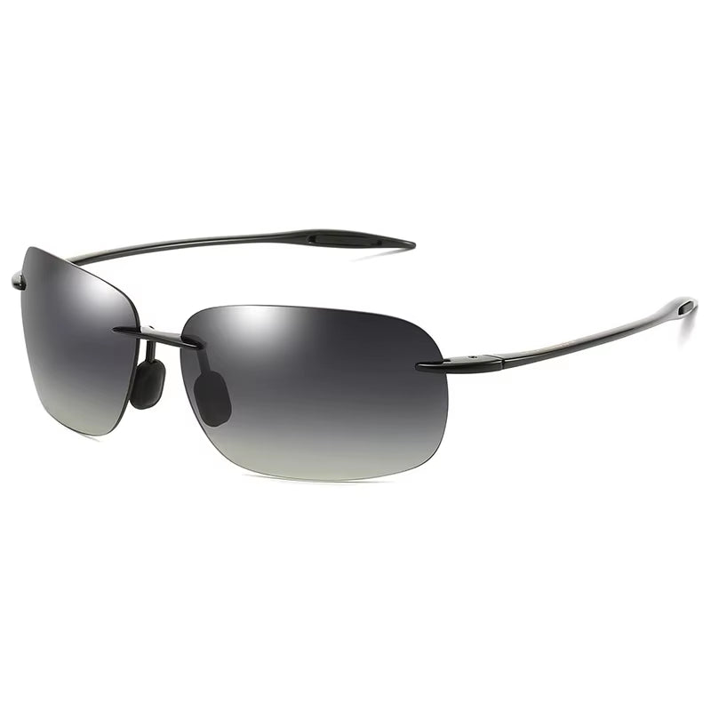 The Matrix Polarized Classic Sports Rimless Sunglasses Men Orange Male Driving Rectangle Ultralight Frame Sun Glasses UV400