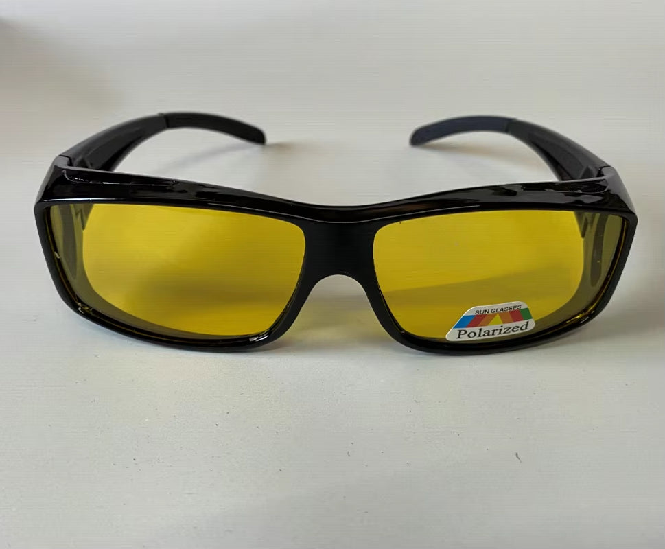 Wraparound Fit over Sunglasses anti Glare Eyeglasses Night Vision Driving HD Polarized Magnifying Blue Light Blocking Glasses