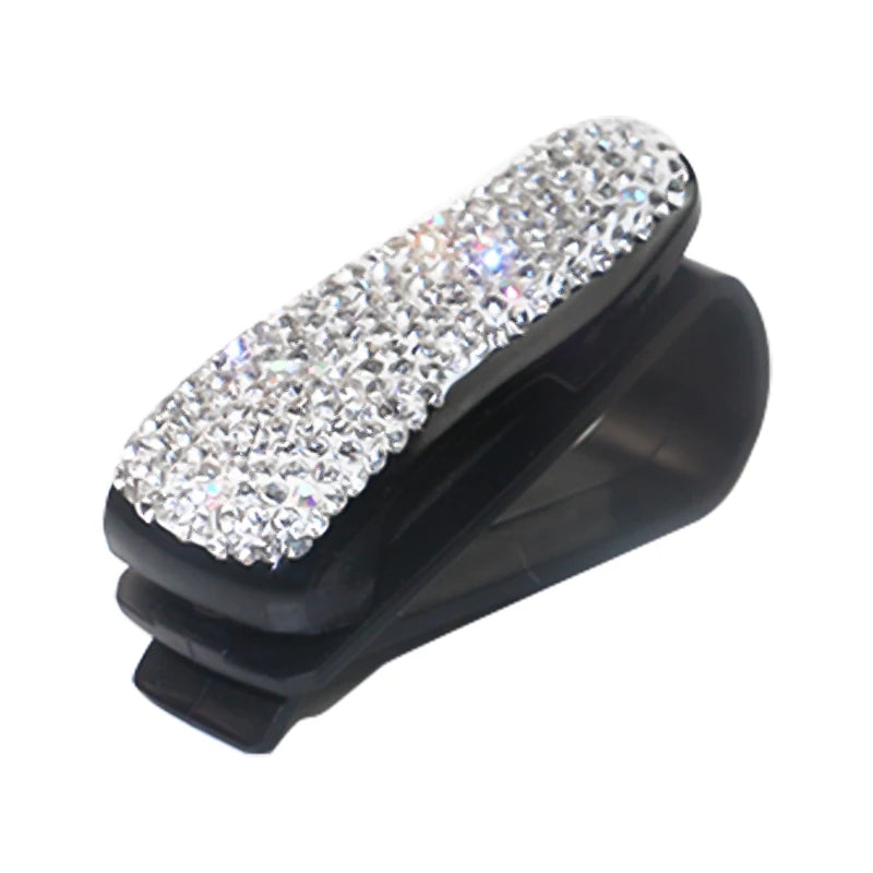 New Diamond Car Sunglasses Holder Sunglasses Case Crystal Bling Car Accessories Decoration Interior for Women