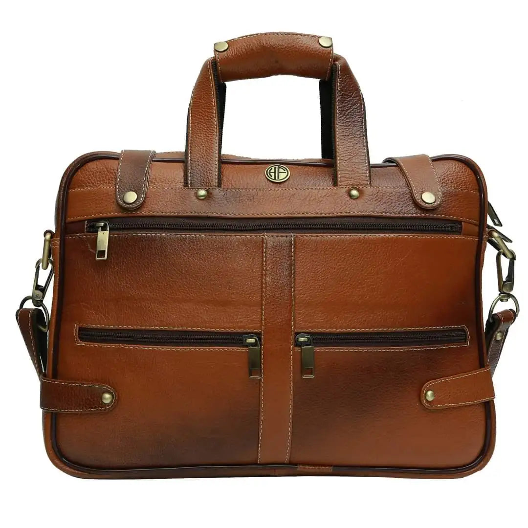 New Collection Genuine Cow Brown Leather Handbag Good Quality Handmade Leather Office Laptop Documental Bag Leather Material Bag