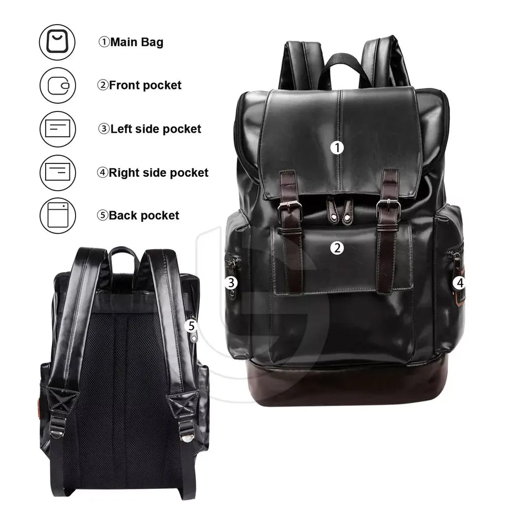 Waterproof Sublimation Leather Backpacks Latest Design Wholesale Leather Backpacks Stylish Leather Backpack