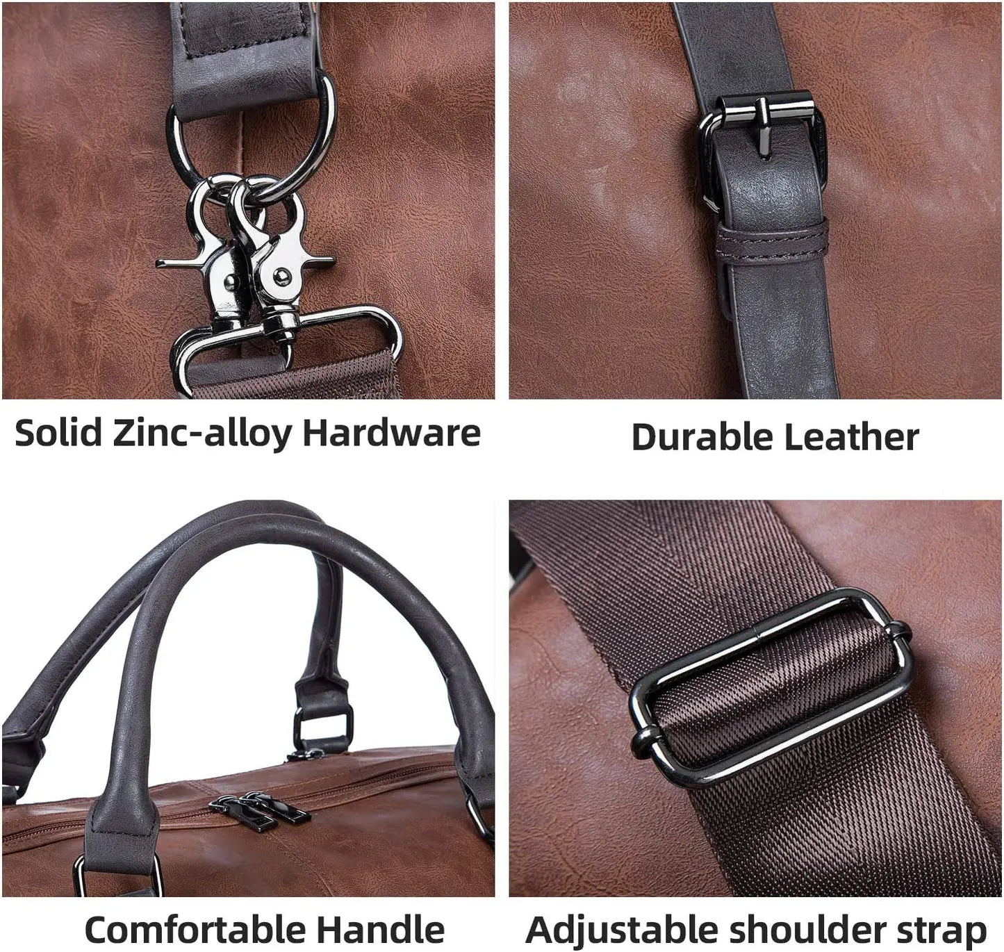 High Quality Vintage PU Leather Men Satchel Casual Sport Style Business Travel Handbag with Nylon and Canvas Shoulder Bags