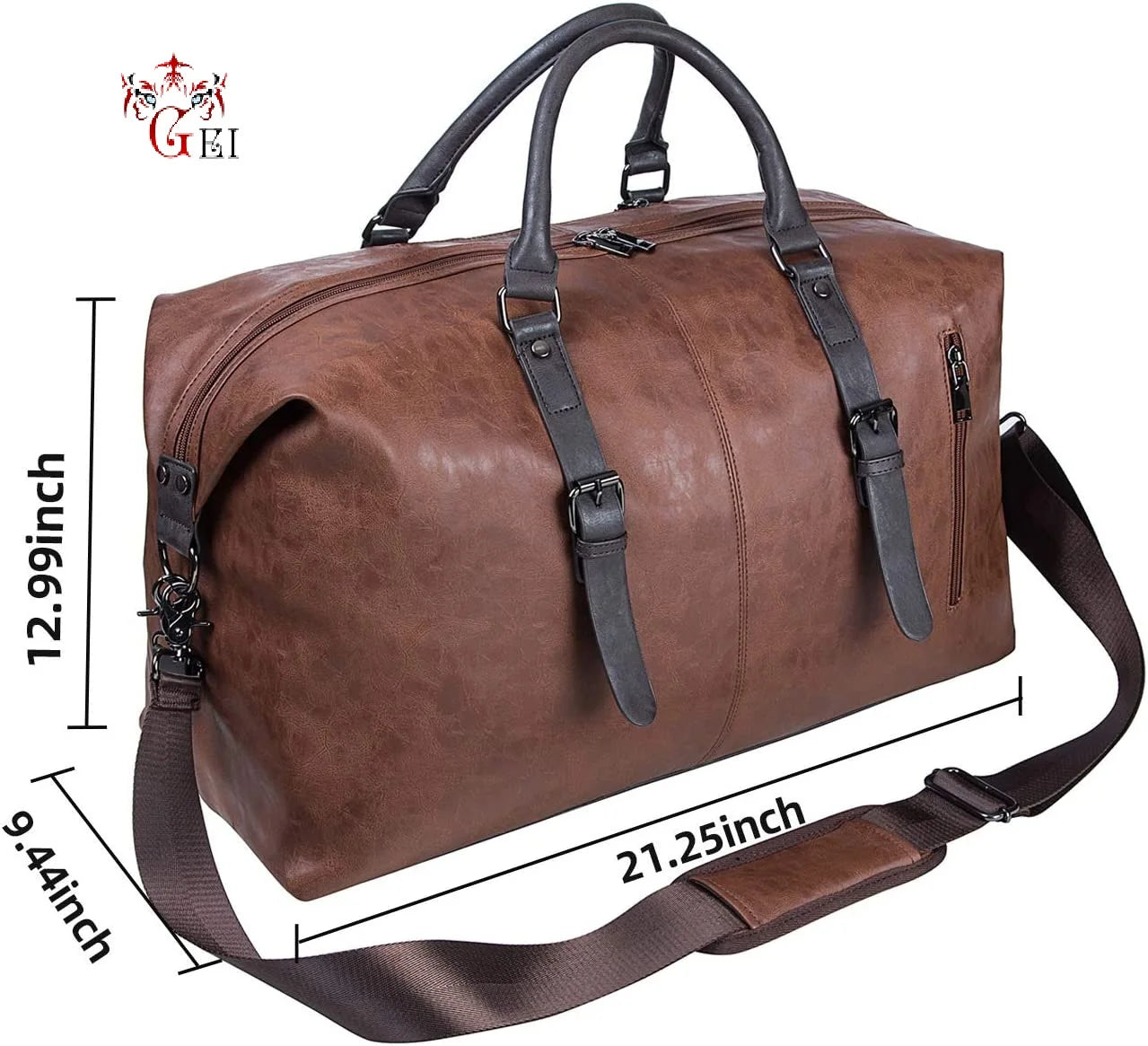 High Quality Vintage PU Leather Men Satchel Casual Sport Style Business Travel Handbag with Nylon and Canvas Shoulder Bags