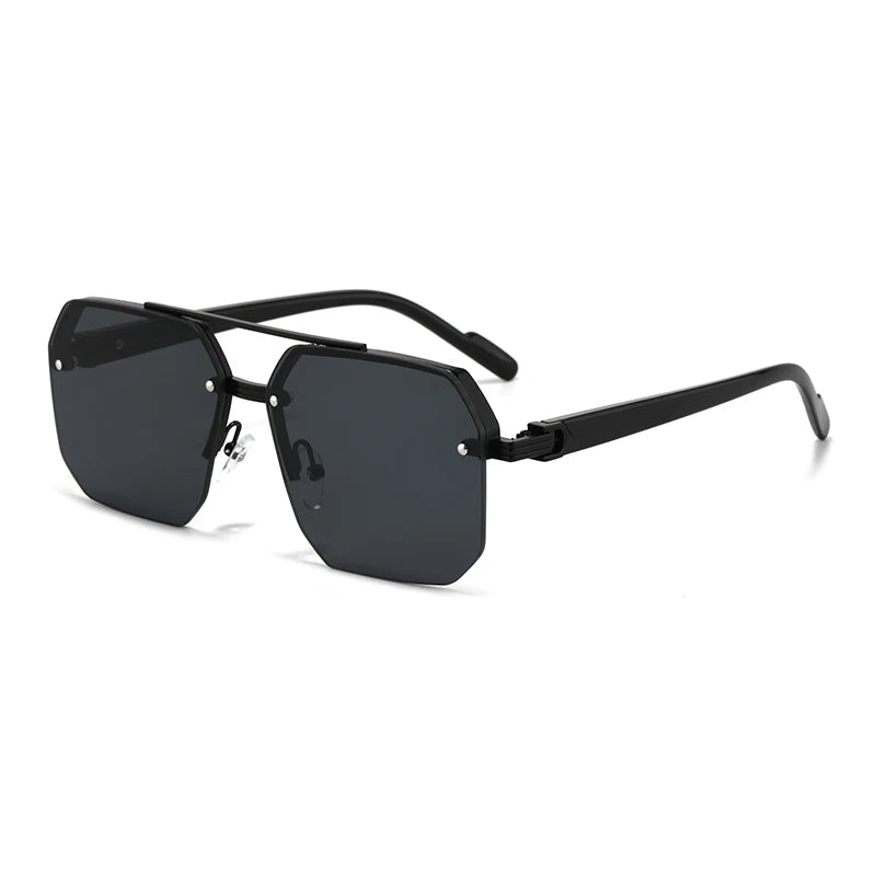 Metal Sunglasses with Double Bridges - UV400 Gradient Shades