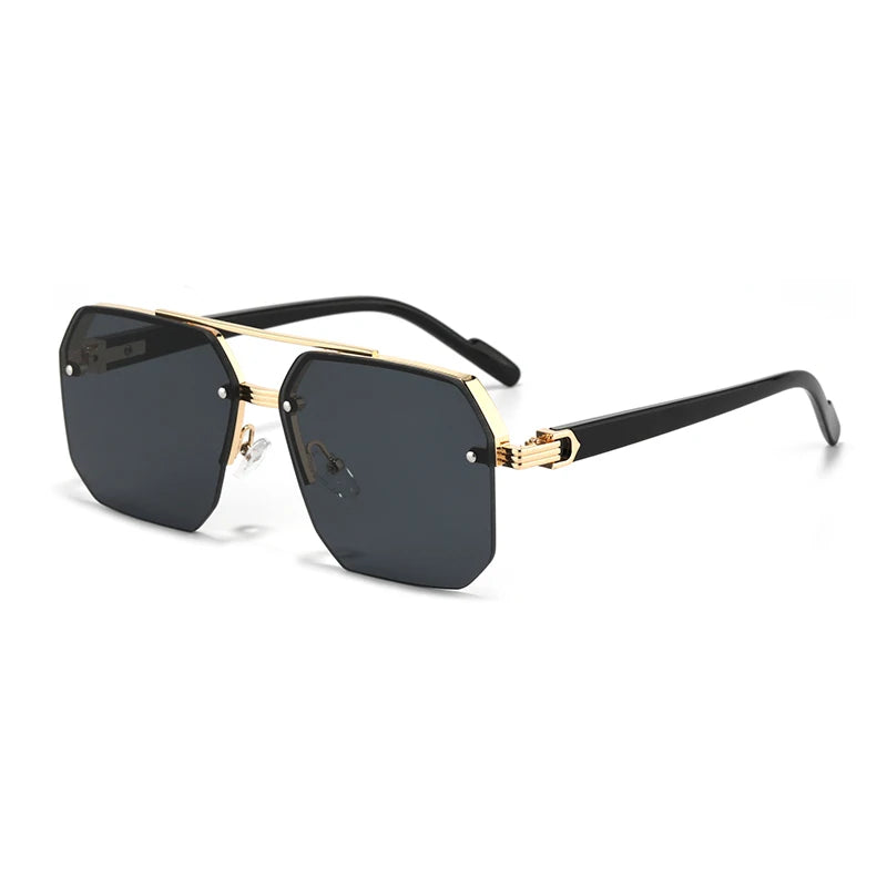 Metal Sunglasses with Double Bridges - UV400 Gradient Shades