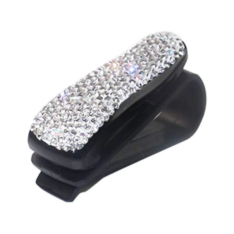 New Diamond Car Sunglasses Holder Sunglasses Case Crystal Bling Car Accessories Decoration Interior for Women
