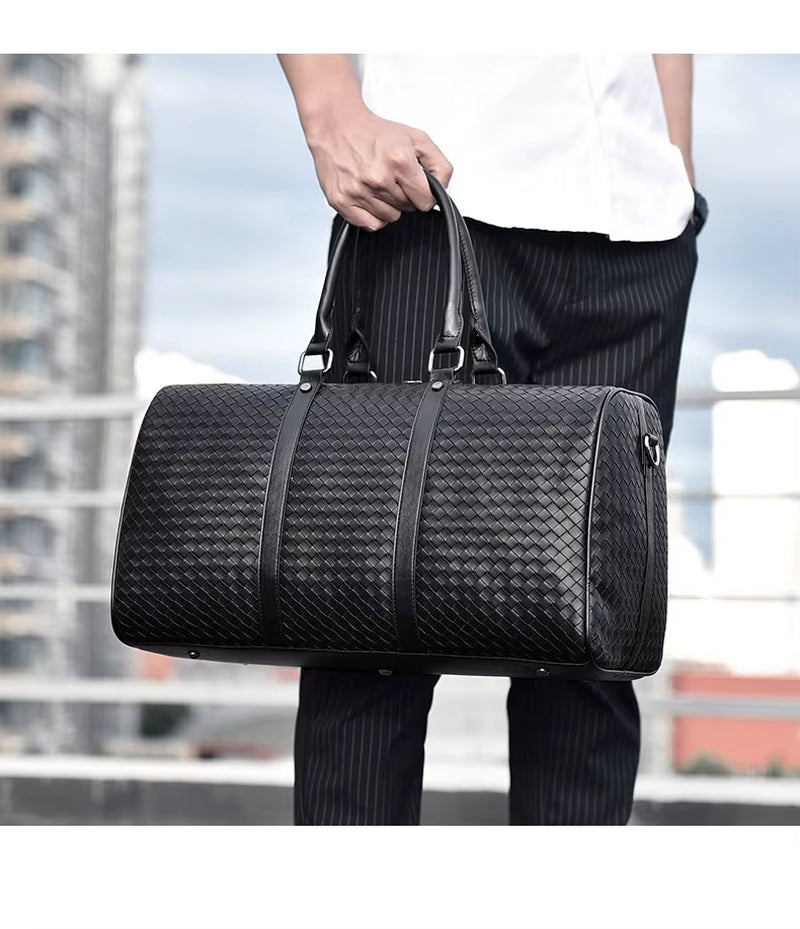 Men'S Travel Bag Genuine Cow Leather Travel Bag Expensive Men Big Luggage Bags