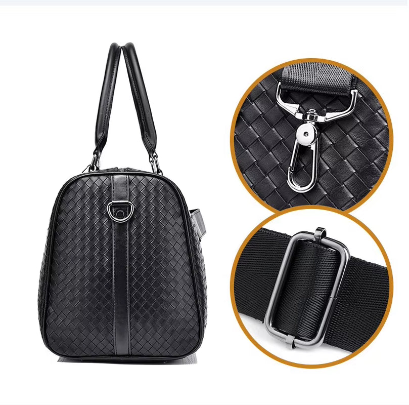 Men'S Travel Bag Genuine Cow Leather Travel Bag Expensive Men Big Luggage Bags
