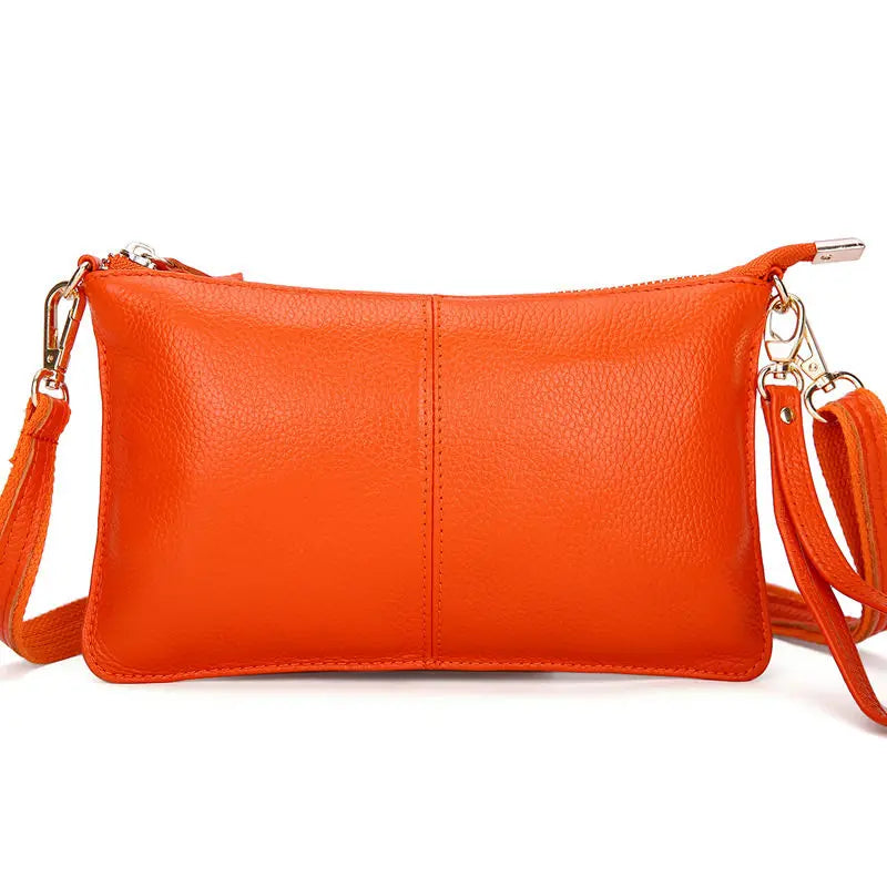 Women Genuine Leather Day Clutches Candy Color Shoulder Bags Women'S Fashion Crossbody Bags Small Clutch Bags