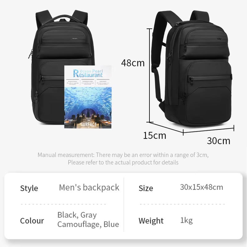Ozuko 9849 2025 Designer Waterproof Laptop Backpack Daily Use Outdoor Business Backpack Logo Custom Laptop Backpack for Men