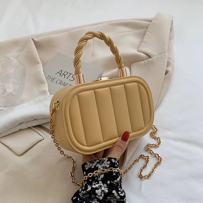 Women Chain Suitcase Messenger Bags PU Leather Small Crossbody Bags Blue White Designer Shoulder Bags Clutch Evening Party Bag