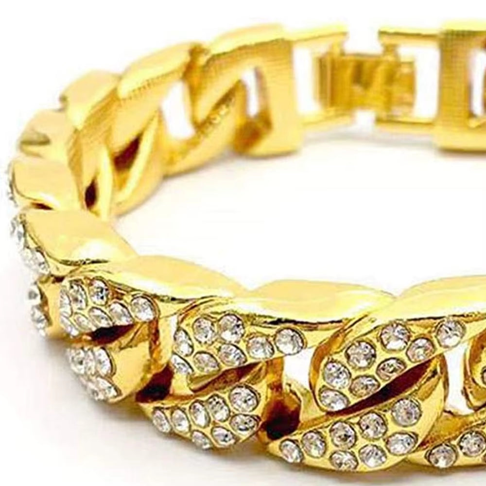 Fashion14K Gold Plated Bracelet Jewelry Women Stainless Steel OT Buckle Cuban Chain Popular Bracelet