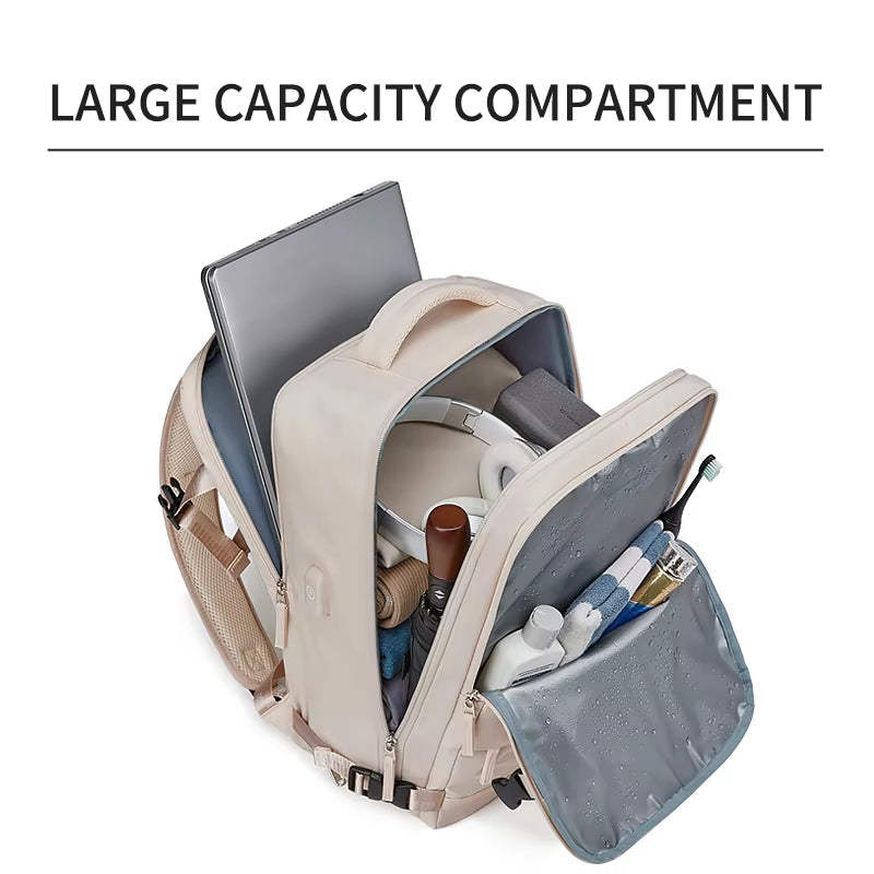 Women Laptop Backpack 15.6Inch Teenage Girl USB Charging School Backpack Independent Shoe Bag Travel Backpack Outdoor Backpack