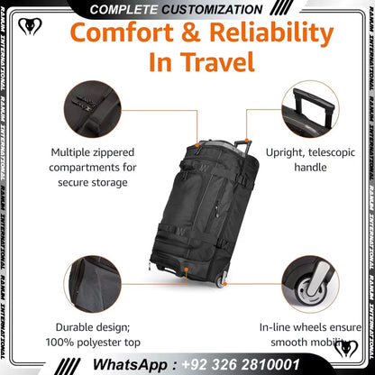 Leather Travel Trolley Durable Carry on Luggage Lightweight Airport Carryall Customizable Luggage Trolley