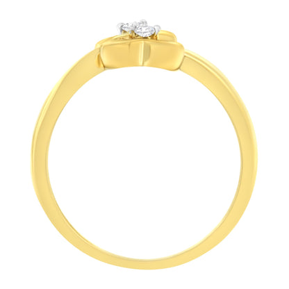 14KT Yellow Gold 1/20 ctw. Dual Heart Diamond Ring (K-L, I1-I2)