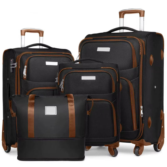 NARROWTEX Expandable Lightweight Suitcase Set with Rolling Spinner Wheels Carry-On Travel Bags with Trolley