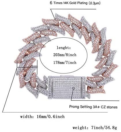16mm Diamond Spiked Miami Cuban Bracelets