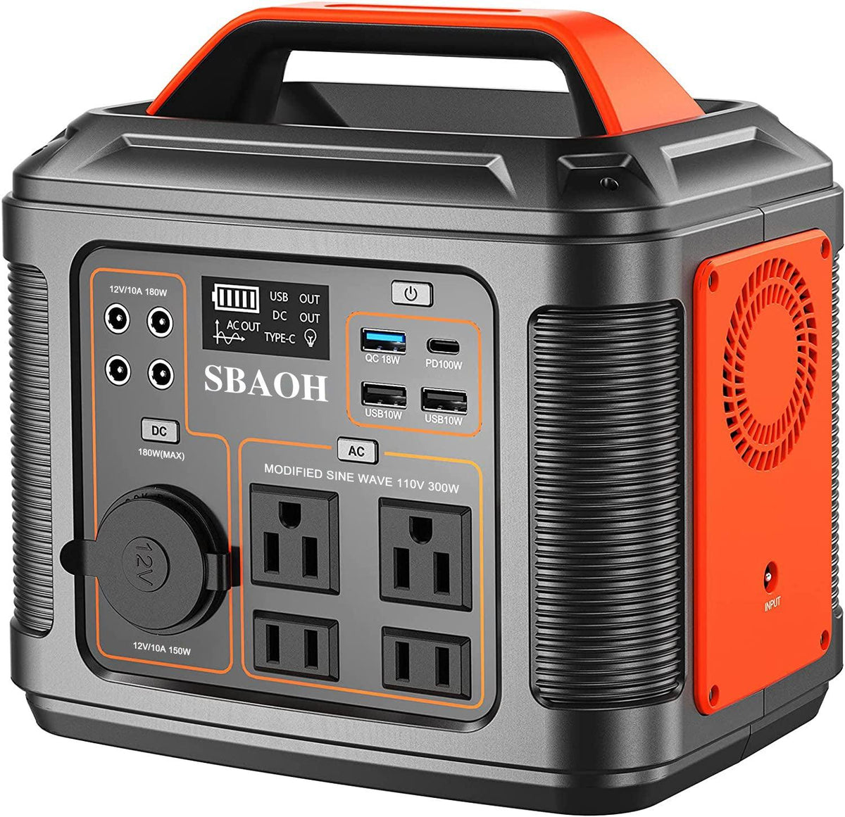 Portable Power Station P302,300W 296Wh Backup Lithium Battery,Solar Generator For Home-0