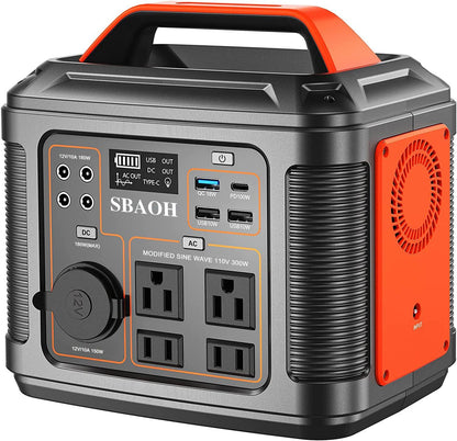 Portable Power Station P302,300W 296Wh Backup Lithium Battery,Solar Generator For Home-4