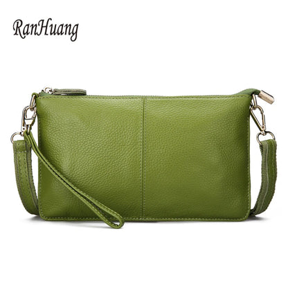 Women Genuine Leather Day Clutches Candy Color Shoulder Bags Women'S Fashion Crossbody Bags Small Clutch Bags
