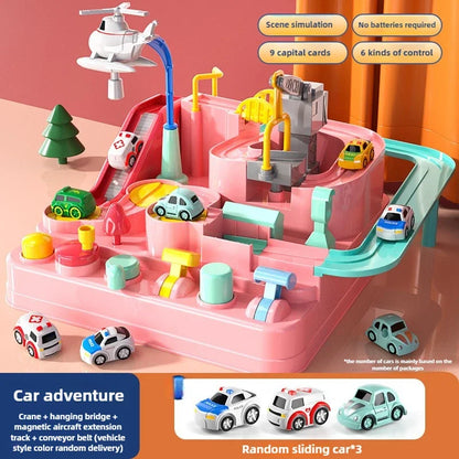 Rail Car Toys for Kids Inertia Cars Track Adventure Game Brain Mechanical Train Interactive Puzzle Toy Children Christmas Gifts