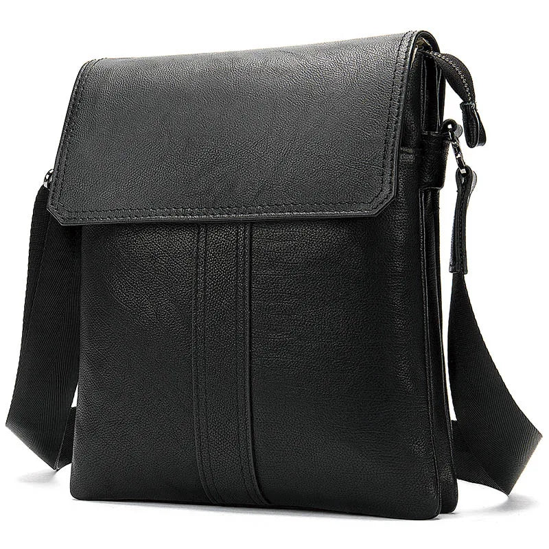100% Shoulder Bag Leather Men'S Bag Genuine Leather Black Men'S Designer Bags Leather Crossbody Messenger Bags Handbags