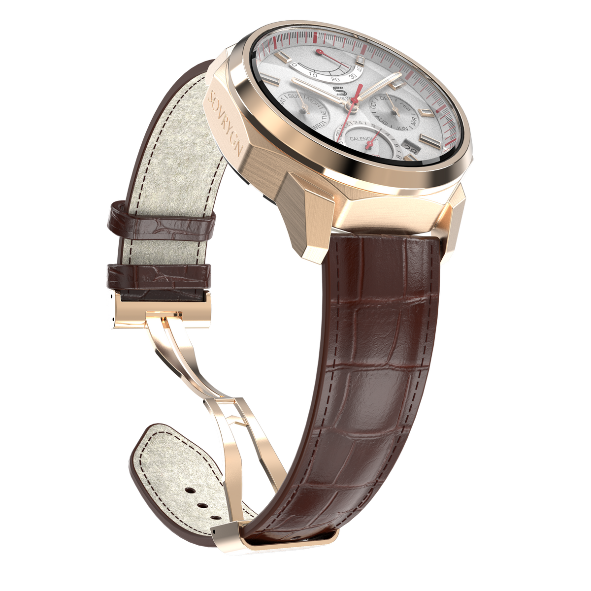 Brown Leather - Rosegold Clasp-1