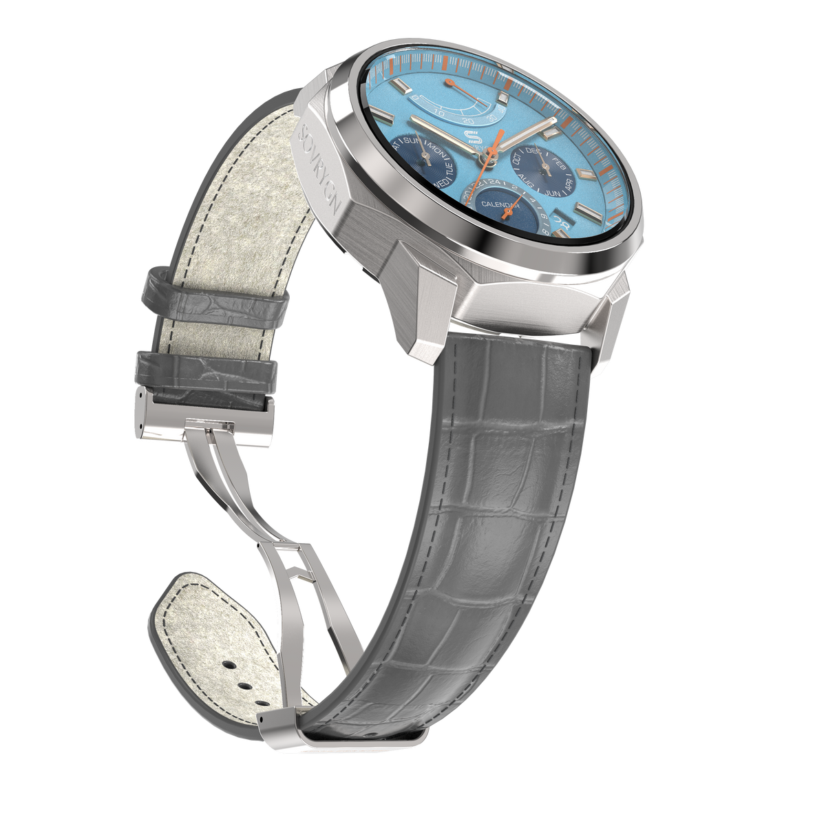 Grey Leather - Steel Clasp-1