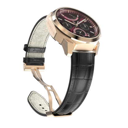 Black Leather - Rosegold Clasp-1
