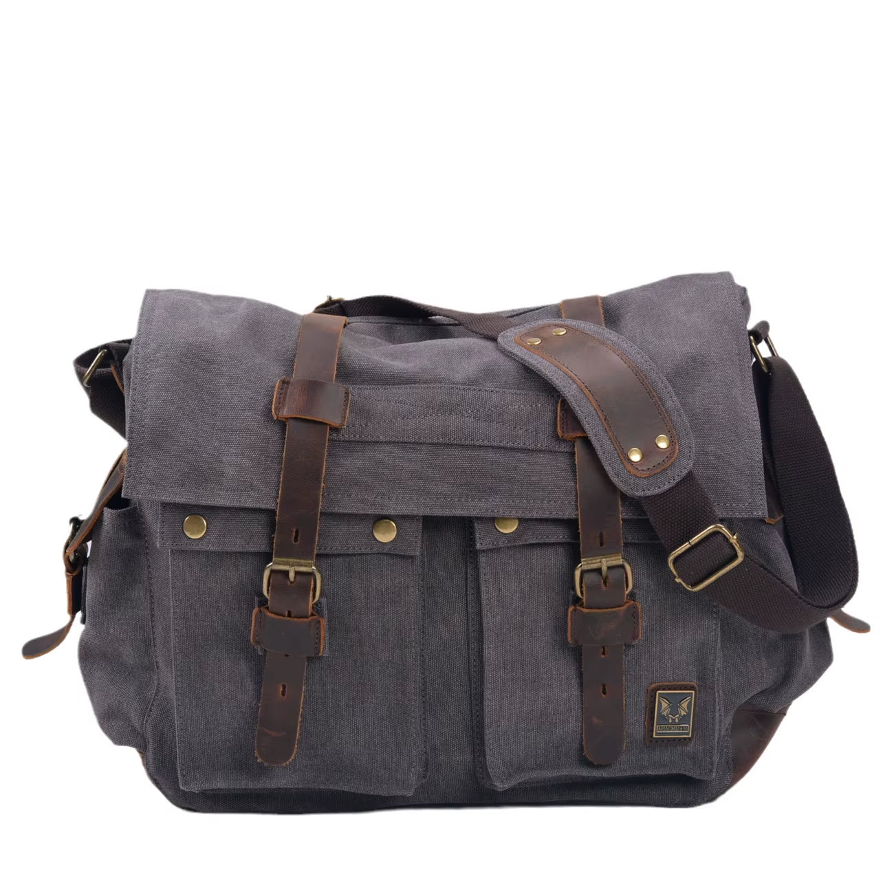 Canvas Leather Men Messenger Bags Big Satchel Shoulder Bags Male Laptop Briefcase Travel Handbag