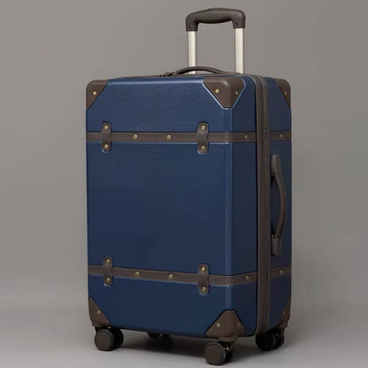 2PCS/SET Vintage PU Leather Travel Luggage,20"24"28 Inch Women Large Capacity Trolley Suitcases on Universal Wheel