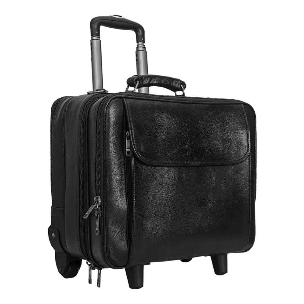 Premium Quality Wholesale Price Leather Made Trolley Bags Set Bulk Quantity Hot Sale Competitive Price Leather Trolley Bags