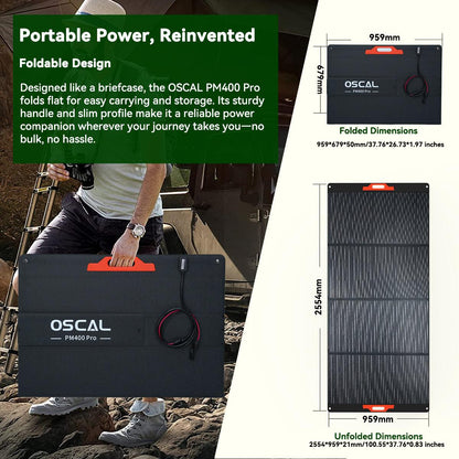OSCAL PM400 Plus 400W Foldable Solar Panel for PowerMax 6000, 3600 & 2400-4