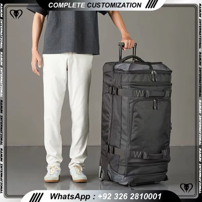 Leather Travel Trolley Durable Carry on Luggage Lightweight Airport Carryall Customizable Luggage Trolley