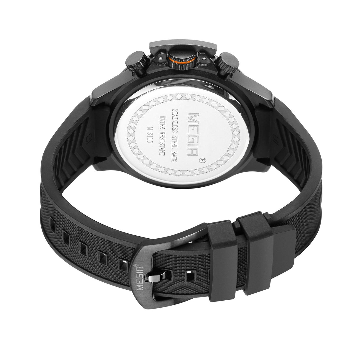 MEGIR Relogio Masculino Luxury Quartz Watch for Men Yellow Silicone Strap Military Sport WristWatch Chronograph with Auto Date 8115