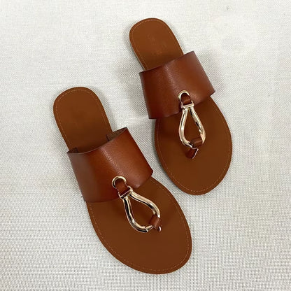 2025 New Fashion Women Slippers Summer Shoes Woman Retro Thin Straps Open Toe plus Size Outdoor Beach Flat Female Slides