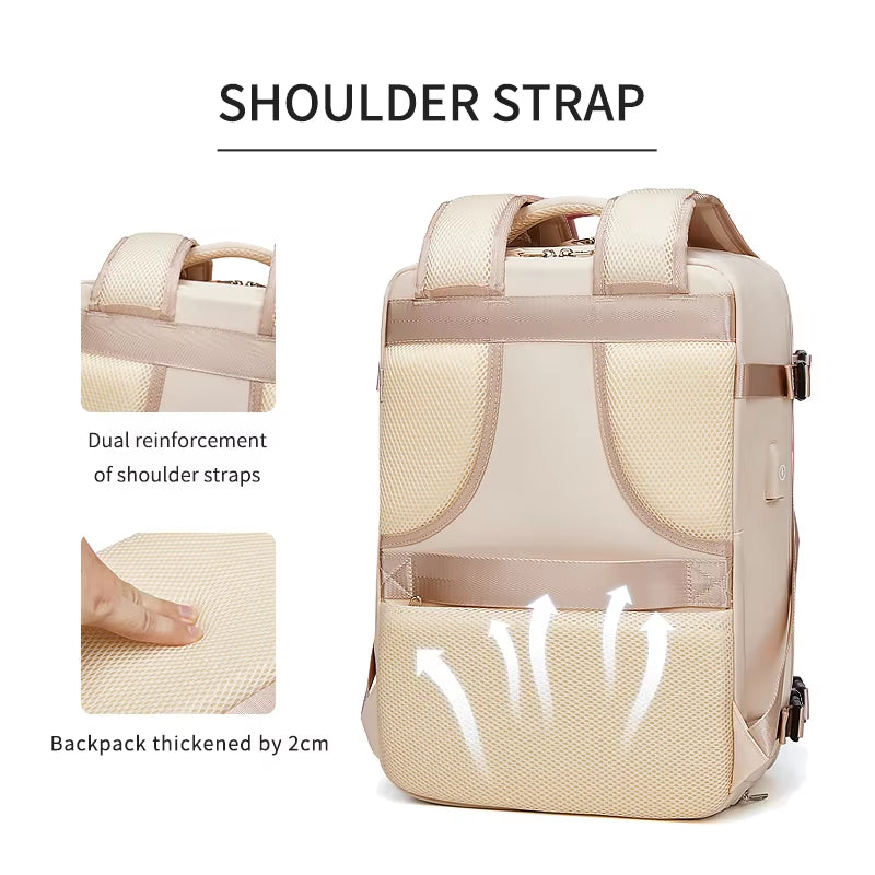 Women Laptop Backpack 15.6Inch Teenage Girl USB Charging School Backpack Independent Shoe Bag Travel Backpack Outdoor Backpack