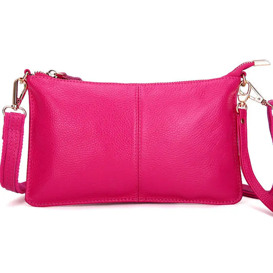 Women Genuine Leather Day Clutches Candy Color Shoulder Bags Women'S Fashion Crossbody Bags Small Clutch Bags