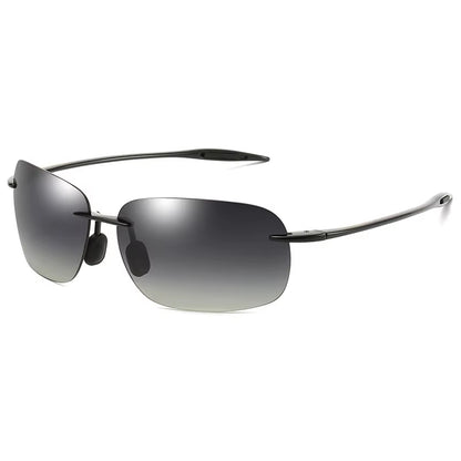The Matrix Polarized Classic Sports Rimless Sunglasses Men Orange Male Driving Rectangle Ultralight Frame Sun Glasses UV400