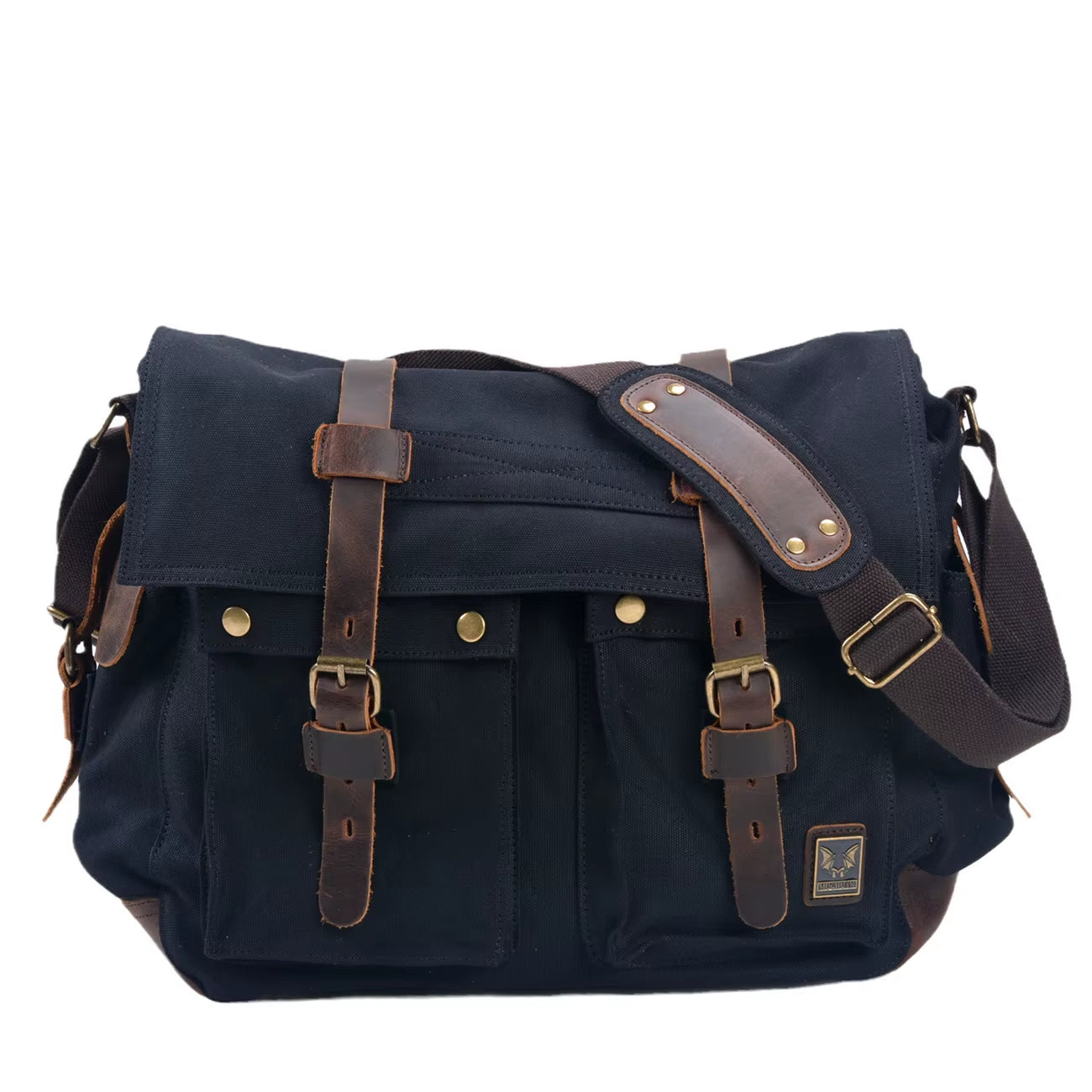 Canvas Leather Men Messenger Bags Big Satchel Shoulder Bags Male Laptop Briefcase Travel Handbag