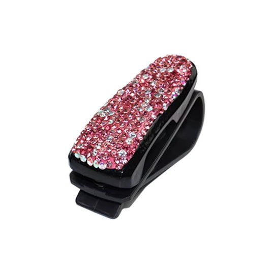 New Diamond Car Sunglasses Holder Sunglasses Case Crystal Bling Car Accessories Decoration Interior for Women