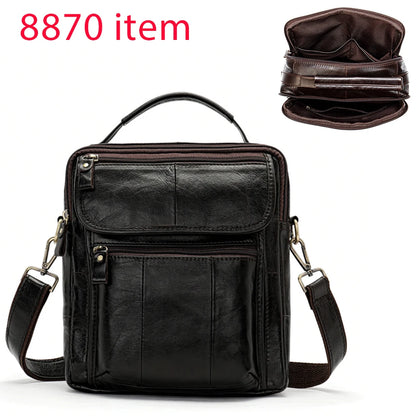 100% Shoulder Bag Leather Men'S Bag Genuine Leather Black Men'S Designer Bags Leather Crossbody Messenger Bags Handbags